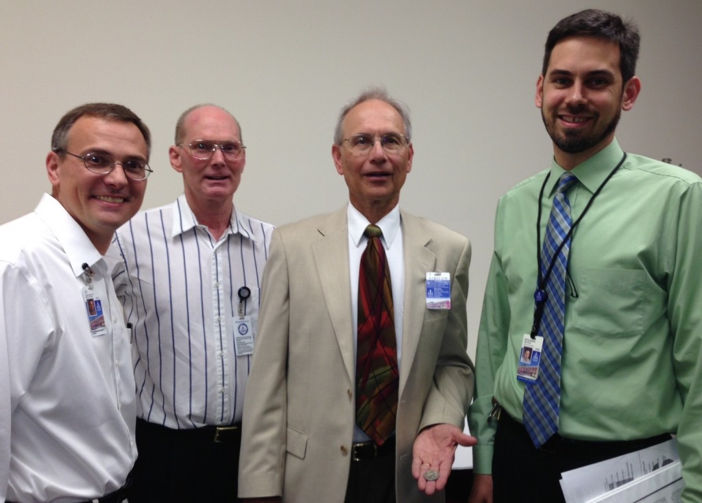 Pictured (from left to right) are CPH editors Rev. Edward Engelbrecht and Dr. Christopher Mitchell; Dr. Voelz; and CPH editor Dr. Benjamin Mayes.