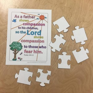 Sunday School puzzle craft