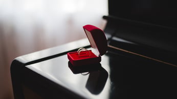 Wedding rings in a ring box