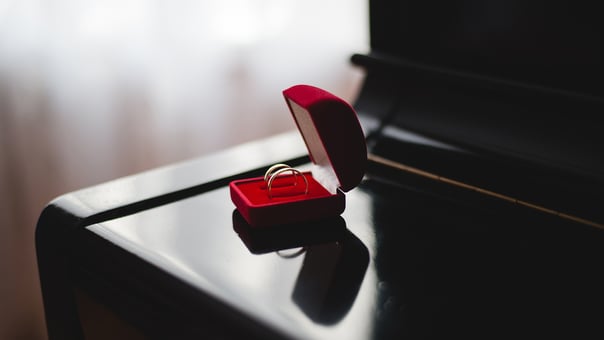 Wedding rings in a ring box