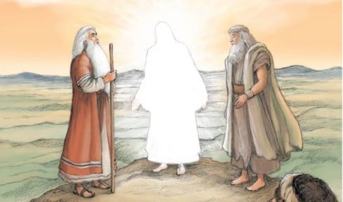 Jesus' transfiguration with Moses and Elijah