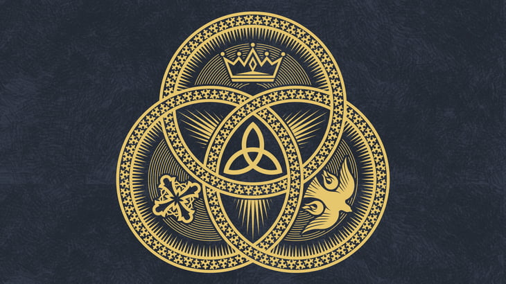 Art depicting the trinity from Timothy Winterstein’s book, Worshiped and Glorified. 