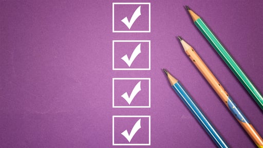 Checklist on purple background