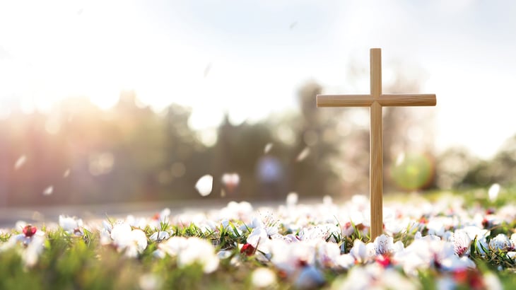 Cross with flowers