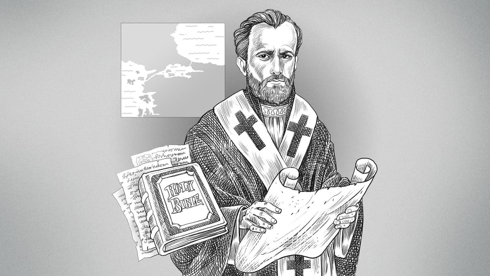 Illustration of John Chrysostom from Journey through Church History Curriculum