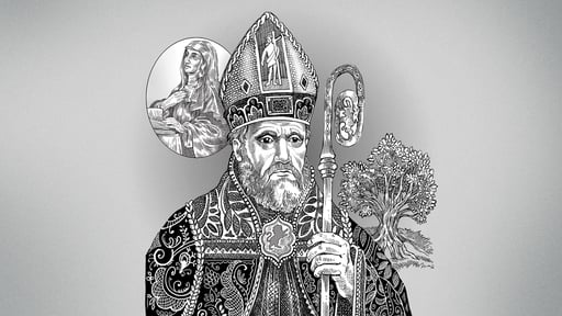 Illustration of Saint Augustine of Hippo from Journey through Church History curriculum