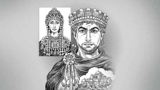 Illustration of Emperor Justinian from Journey through Church History curriculum