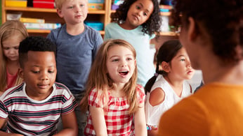 Children learning in a church or school environment