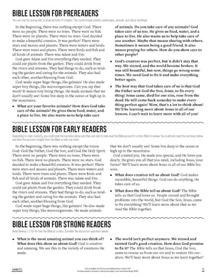 Bible Lesson from God's Living Water Kit