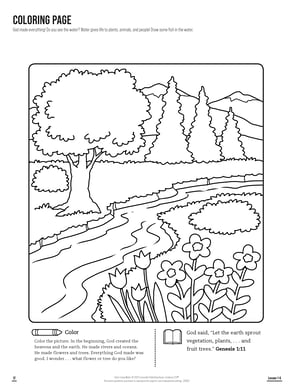 Coloring Page from God's Living Water Kit